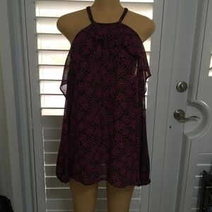 MICHAEL KORS SHOULDER SHOWING LONG SLEEVE BLOUSE, PINK AND BLACK SIZE WOMAN XL